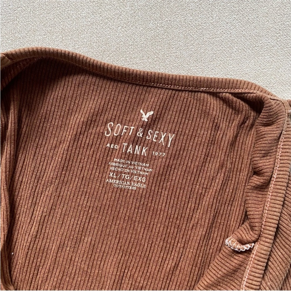 Soft and Sexy American Eagle | Size XL | Ribbed Women’s Top Rust - Picture 4 of 5